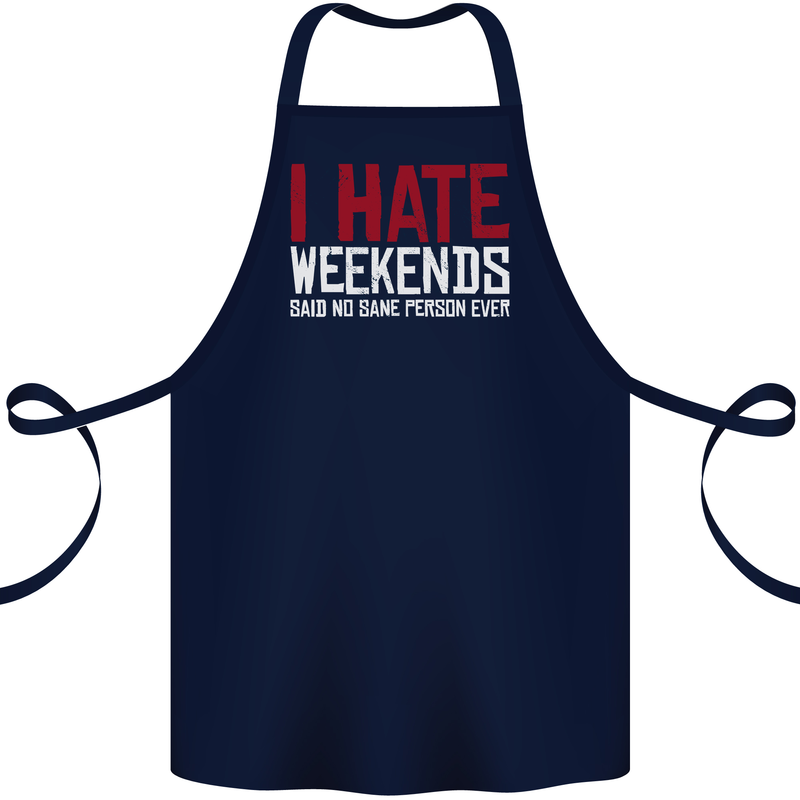 Weekends Funny Beer Alcohol Camping Cycling Cotton Apron 100% Organic Navy Blue
