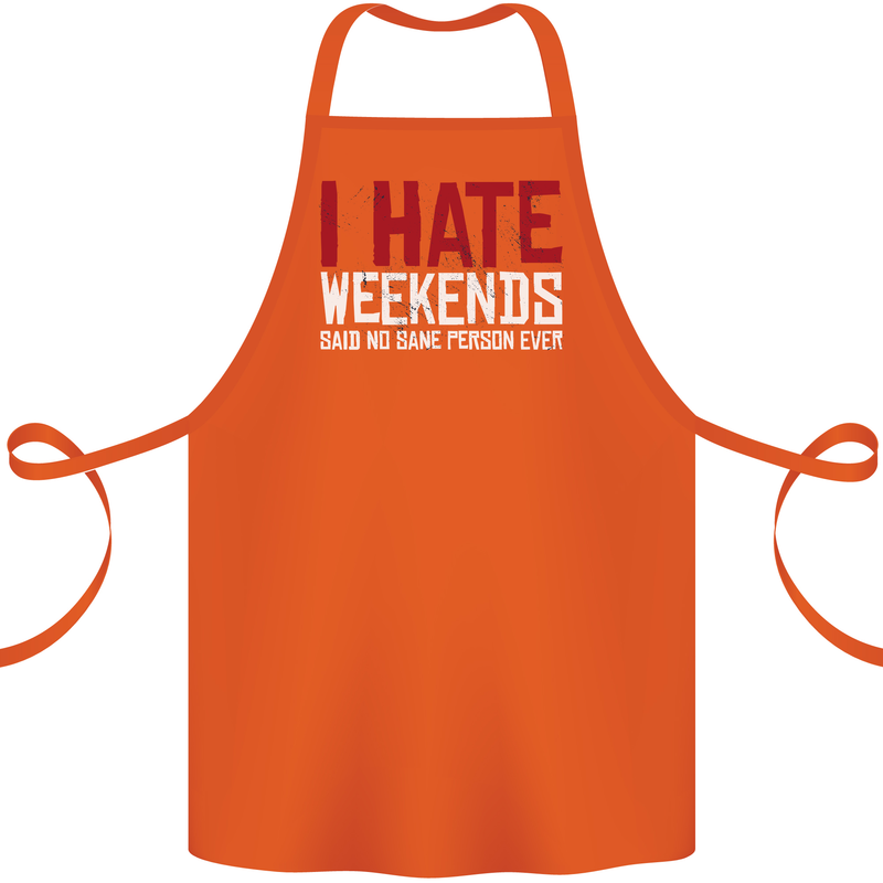 Weekends Funny Beer Alcohol Camping Cycling Cotton Apron 100% Organic Orange
