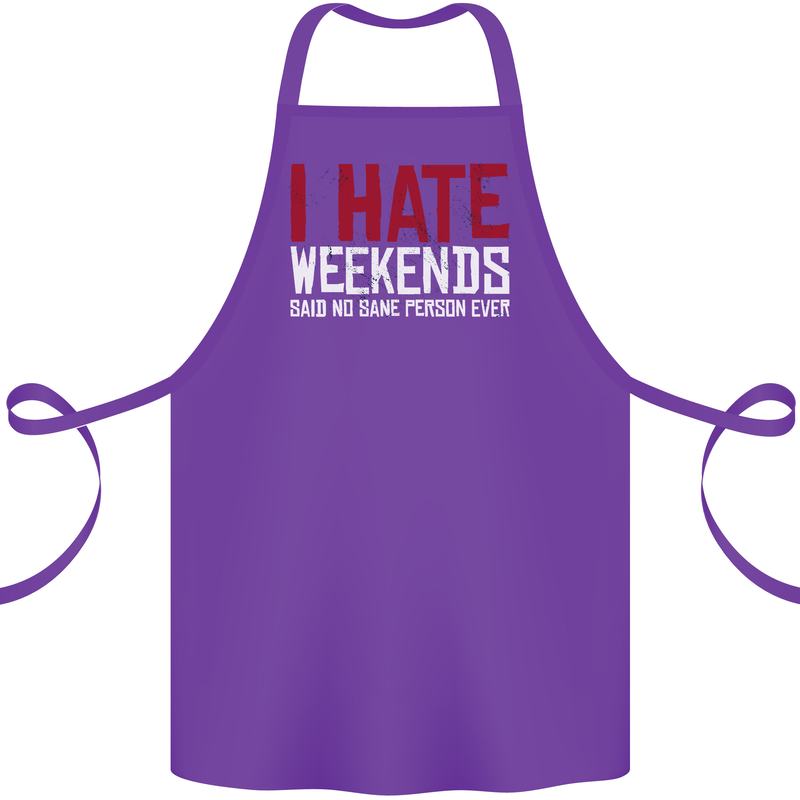 Weekends Funny Beer Alcohol Camping Cycling Cotton Apron 100% Organic Purple