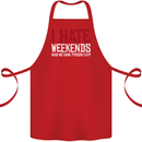 Weekends Funny Beer Alcohol Camping Cycling Cotton Apron 100% Organic Red