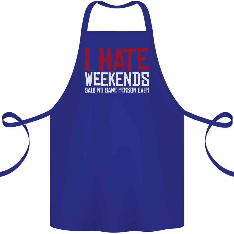 Weekends Funny Beer Alcohol Camping Cycling Cotton Apron 100% Organic Royal Blue