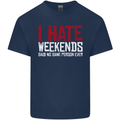 Weekends Funny Beer Alcohol Camping Cycling Kids T-Shirt Childrens Navy Blue