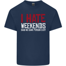 Weekends Funny Beer Alcohol Camping Cycling Kids T-Shirt Childrens Navy Blue