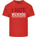Weekends Funny Beer Alcohol Camping Cycling Kids T-Shirt Childrens Red