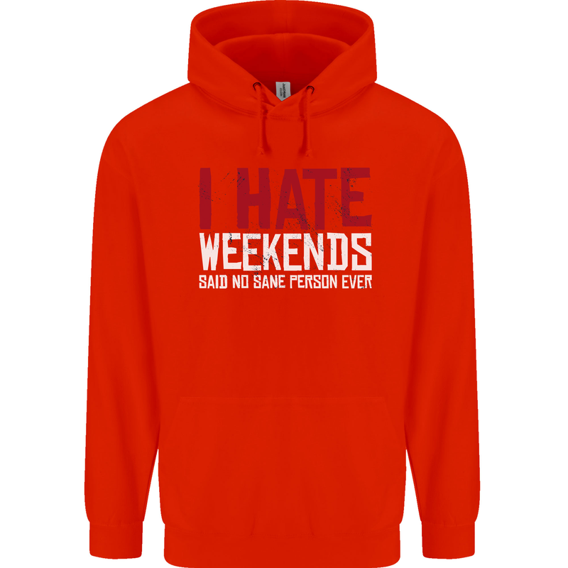 Weekends Funny Beer Alcohol Camping Cycling Mens 80% Cotton Hoodie Bright Red