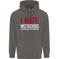 Weekends Funny Beer Alcohol Camping Cycling Mens 80% Cotton Hoodie Charcoal