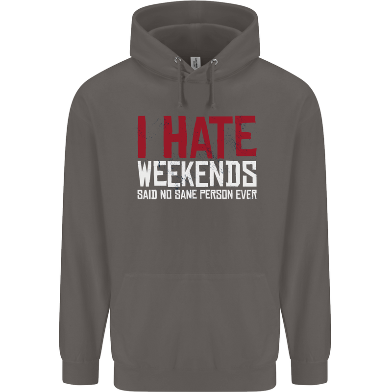 Weekends Funny Beer Alcohol Camping Cycling Mens 80% Cotton Hoodie Charcoal