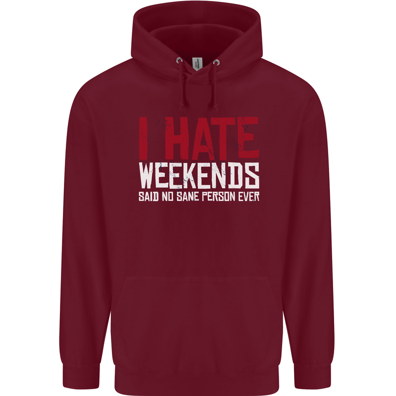 Weekends Funny Beer Alcohol Camping Cycling Mens 80% Cotton Hoodie Maroon