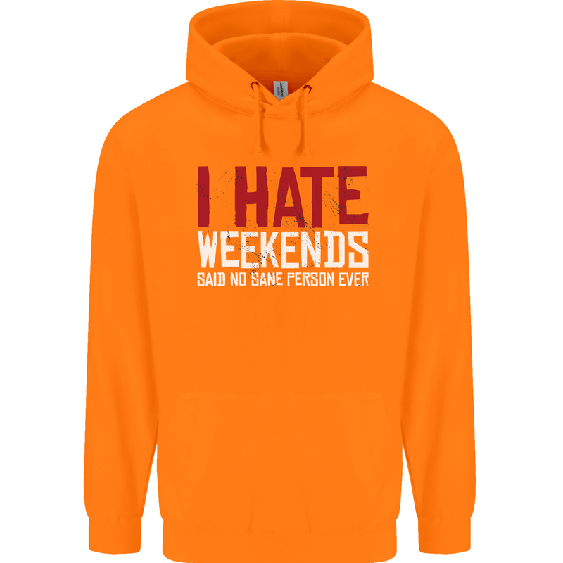 Weekends Funny Beer Alcohol Camping Cycling Mens 80% Cotton Hoodie Orange