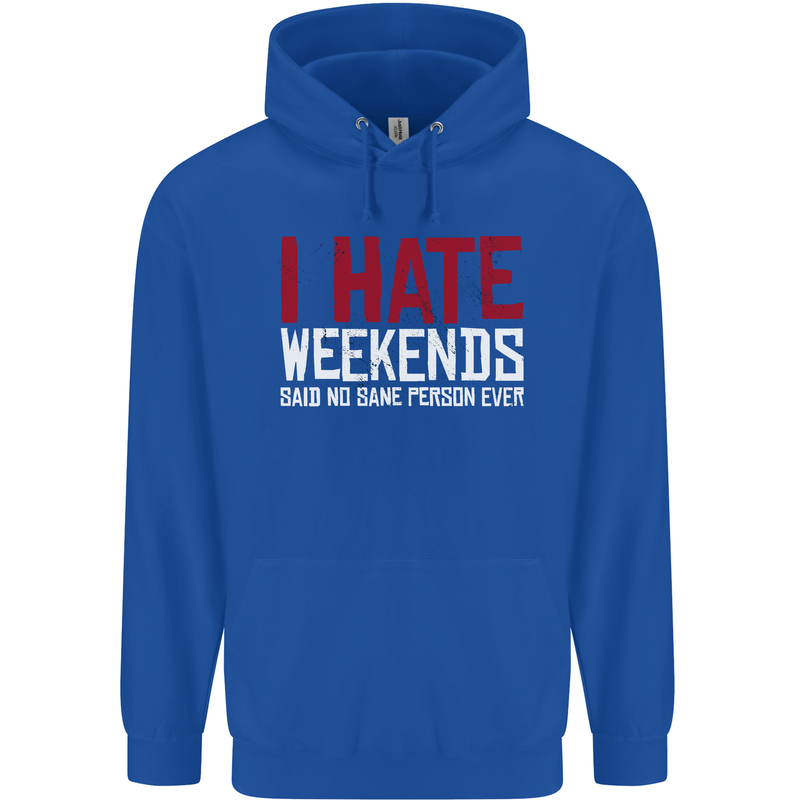 Weekends Funny Beer Alcohol Camping Cycling Mens 80% Cotton Hoodie Royal Blue