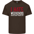 Weekends Funny Beer Alcohol Camping Cycling Mens Cotton T-Shirt Tee Top Dark Chocolate