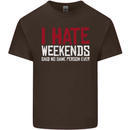 Weekends Funny Beer Alcohol Camping Cycling Mens Cotton T-Shirt Tee Top Dark Chocolate