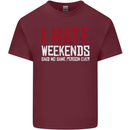 Weekends Funny Beer Alcohol Camping Cycling Mens Cotton T-Shirt Tee Top Maroon