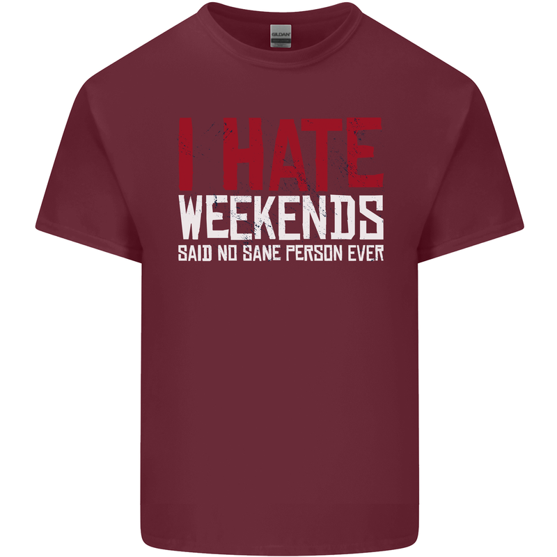 Weekends Funny Beer Alcohol Camping Cycling Mens Cotton T-Shirt Tee Top Maroon