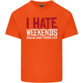 Weekends Funny Beer Alcohol Camping Cycling Mens Cotton T-Shirt Tee Top Orange