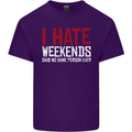 Weekends Funny Beer Alcohol Camping Cycling Mens Cotton T-Shirt Tee Top Purple