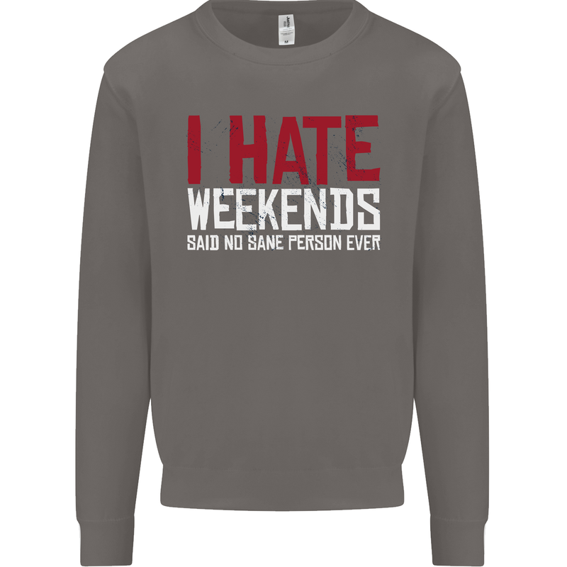 Weekends Funny Beer Alcohol Camping Cycling Mens Sweatshirt Jumper Charcoal