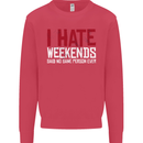 Weekends Funny Beer Alcohol Camping Cycling Mens Sweatshirt Jumper Heliconia