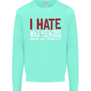 Weekends Funny Beer Alcohol Camping Cycling Mens Sweatshirt Jumper Peppermint