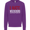Weekends Funny Beer Alcohol Camping Cycling Mens Sweatshirt Jumper Purple