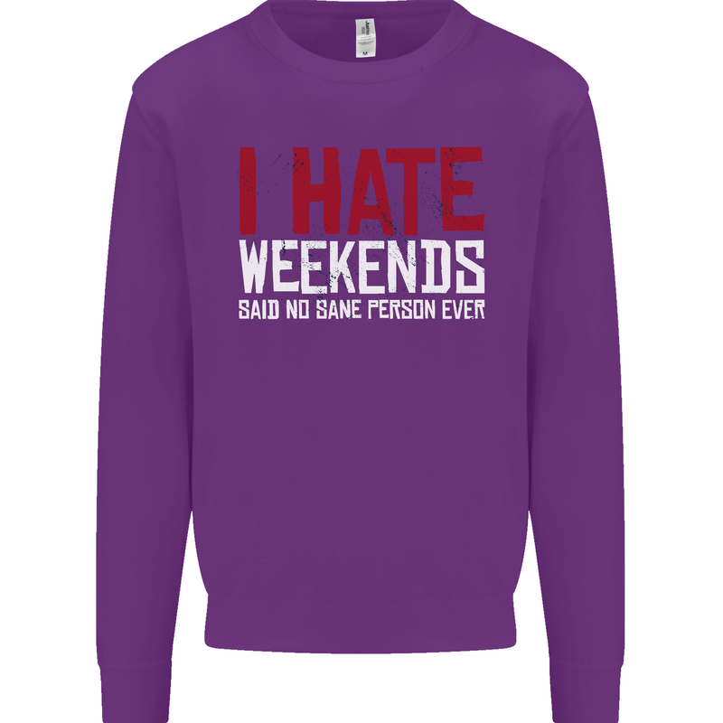 Weekends Funny Beer Alcohol Camping Cycling Mens Sweatshirt Jumper Purple