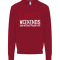 Weekends Funny Beer Alcohol Camping Cycling Mens Sweatshirt Jumper Red