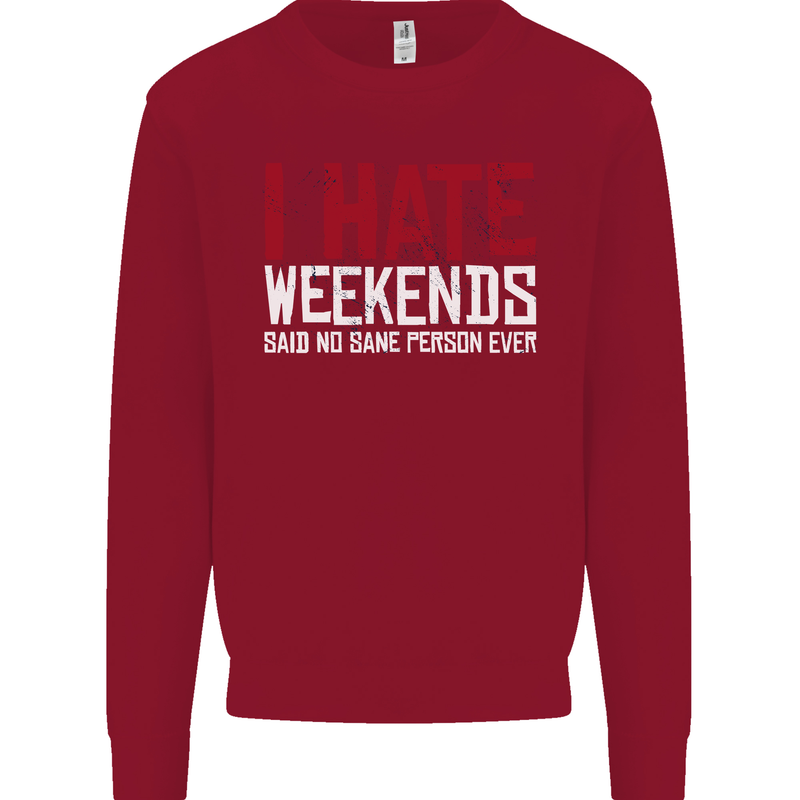 Weekends Funny Beer Alcohol Camping Cycling Mens Sweatshirt Jumper Red