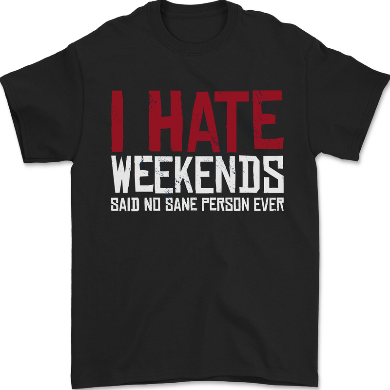 Weekends Funny Beer Alcohol Camping Cycling Mens T-Shirt 100% Cotton Black