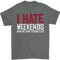 Weekends Funny Beer Alcohol Camping Cycling Mens T-Shirt 100% Cotton Charcoal