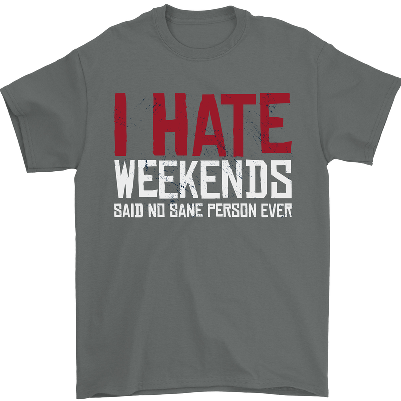 Weekends Funny Beer Alcohol Camping Cycling Mens T-Shirt 100% Cotton Charcoal