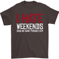 Weekends Funny Beer Alcohol Camping Cycling Mens T-Shirt 100% Cotton Dark Chocolate