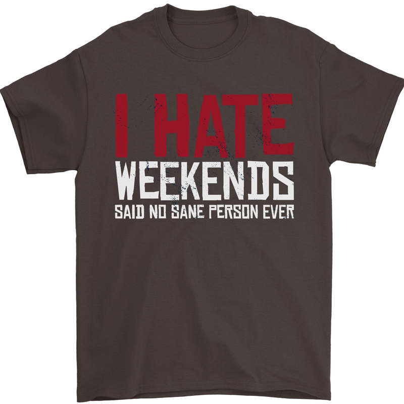 Weekends Funny Beer Alcohol Camping Cycling Mens T-Shirt 100% Cotton Dark Chocolate