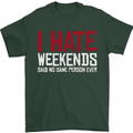Weekends Funny Beer Alcohol Camping Cycling Mens T-Shirt 100% Cotton Forest Green
