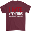 Weekends Funny Beer Alcohol Camping Cycling Mens T-Shirt 100% Cotton Maroon