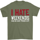 Weekends Funny Beer Alcohol Camping Cycling Mens T-Shirt 100% Cotton Military Green