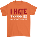 Weekends Funny Beer Alcohol Camping Cycling Mens T-Shirt 100% Cotton Orange