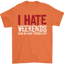 Weekends Funny Beer Alcohol Camping Cycling Mens T-Shirt 100% Cotton Orange