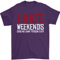 Weekends Funny Beer Alcohol Camping Cycling Mens T-Shirt 100% Cotton Purple