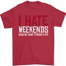 Weekends Funny Beer Alcohol Camping Cycling Mens T-Shirt 100% Cotton Red