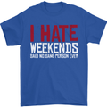 Weekends Funny Beer Alcohol Camping Cycling Mens T-Shirt 100% Cotton Royal Blue