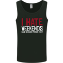 Weekends Funny Beer Alcohol Camping Cycling Mens Vest Tank Top Black