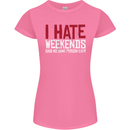 Weekends Funny Beer Alcohol Camping Cycling Womens Petite Cut T-Shirt Azalea