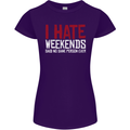 Weekends Funny Beer Alcohol Camping Cycling Womens Petite Cut T-Shirt Purple