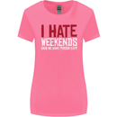 Weekends Funny Beer Alcohol Camping Cycling Womens Wider Cut T-Shirt Azalea