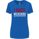 Weekends Funny Beer Alcohol Camping Cycling Womens Wider Cut T-Shirt Royal Blue