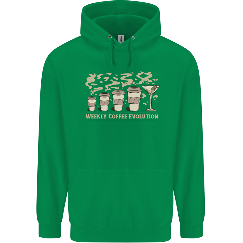 Weekly Coffee To Alcohol Evolution Wine Childrens Kids Hoodie Irish Green