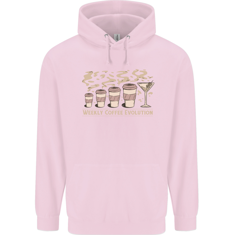 Weekly Coffee To Alcohol Evolution Wine Childrens Kids Hoodie Light Pink