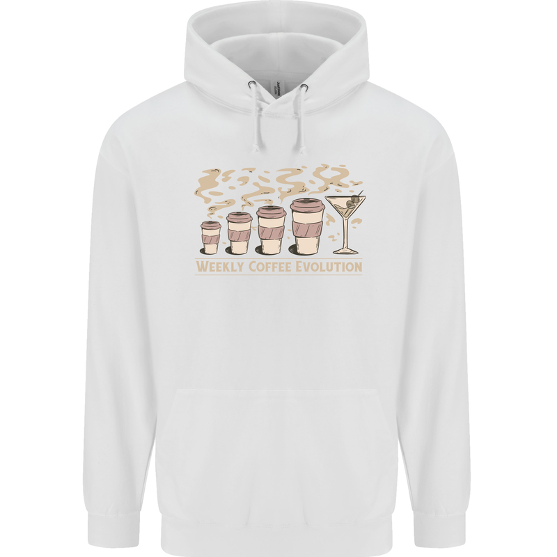 Weekly Coffee To Alcohol Evolution Wine Childrens Kids Hoodie White
