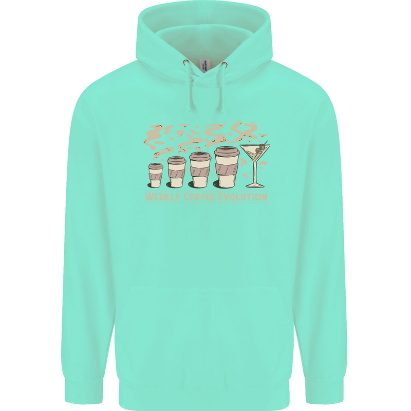 Weekly Coffee To Alcohol Evolution Wine Mens 80% Cotton Hoodie Peppermint