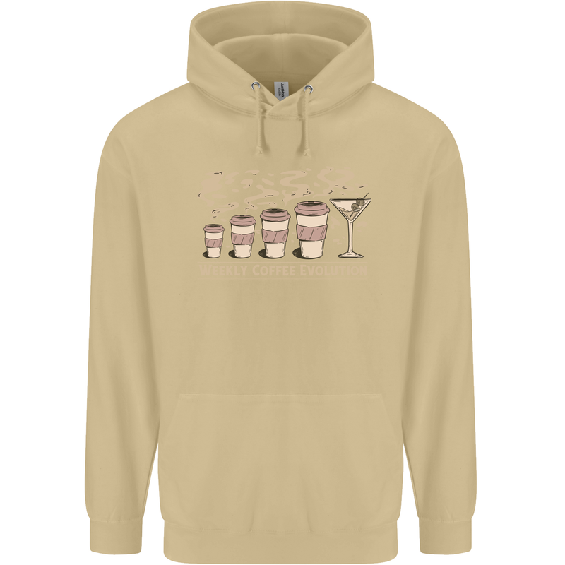 Weekly Coffee To Alcohol Evolution Wine Mens 80% Cotton Hoodie Sand